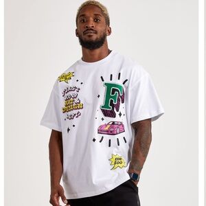 First Row Men’s Patchwork 3D Graphic T-shirt Keep Cool Tee